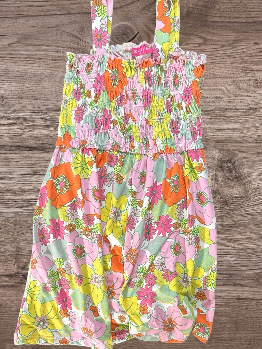 Zunie Floral Dress - Pink, Yellow & Orange